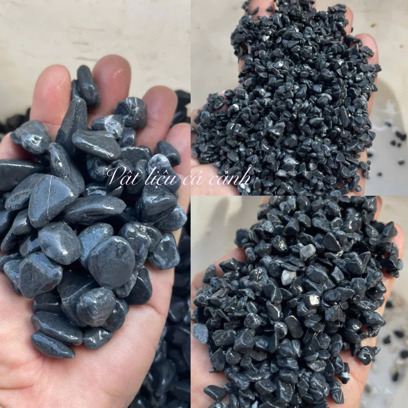 1kg sỏi đen trang trí hồ cá tiểu cảnh sân vườn