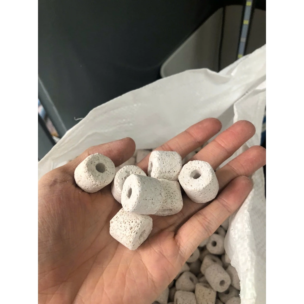 1kg Sứ Nhẫn, Sứ Trụ Lỗ - Vật Liệu Lọc Bể Cá