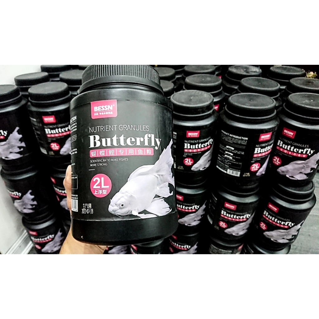 Cám cá chép sư tử Bessn Butterfly - Thức ăn lên màu cho cá, giàu đạm, tảo xoắn và Vitamin