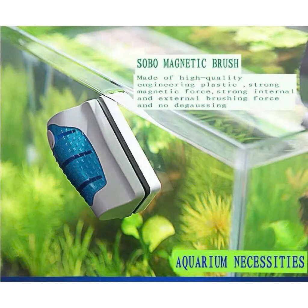 Cọ nam châm siêu dính cạo rêu bám kính bể cá