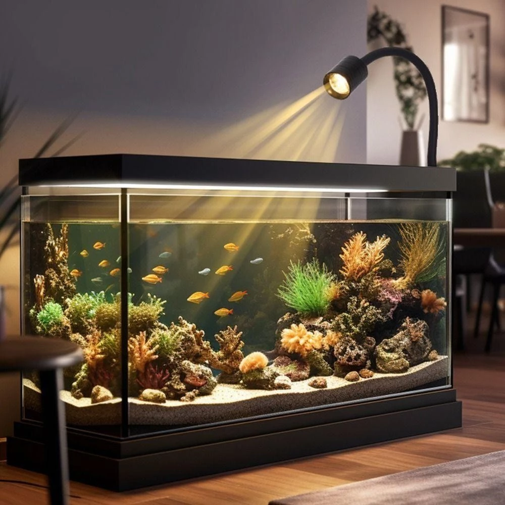 Đèn bể cá kẹp Mini VALLEY LIMIT, Đèn kẹp bể cá 3W có thể điều chỉnh Zoom