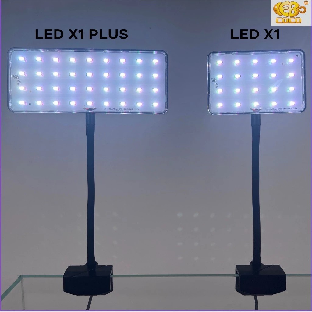 Đèn Led coco Helios Flat Nano X1 ,X1 Plus Đỏ Cá Không Đỏ Nước 8w -13w Cho Bể Cá Tép Cảnh Thủy Sinh