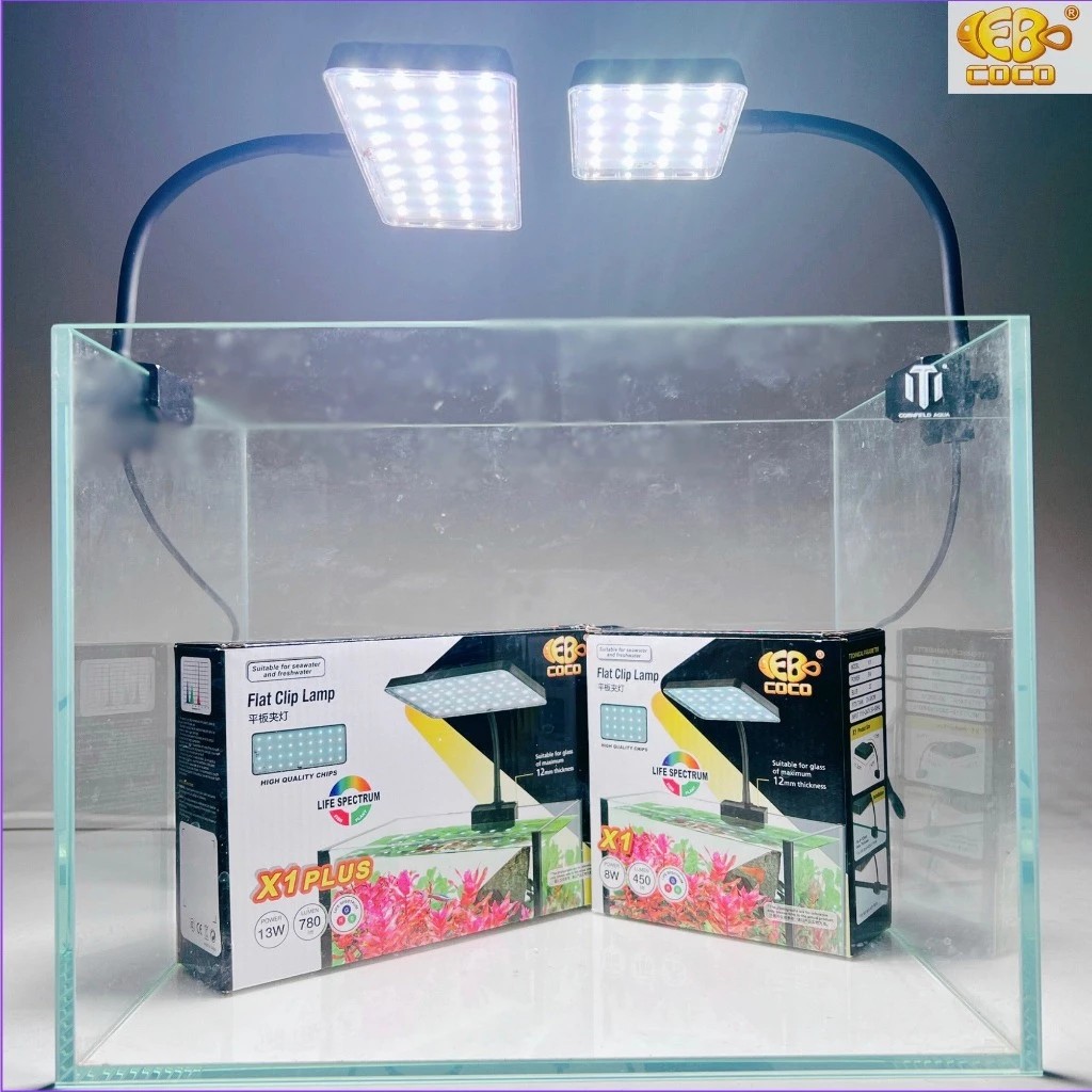 Đèn Led coco Helios Flat Nano X1 ,X1 Plus Đỏ Cá Không Đỏ Nước 8w -13w Cho Bể Cá Tép Cảnh Thủy Sinh