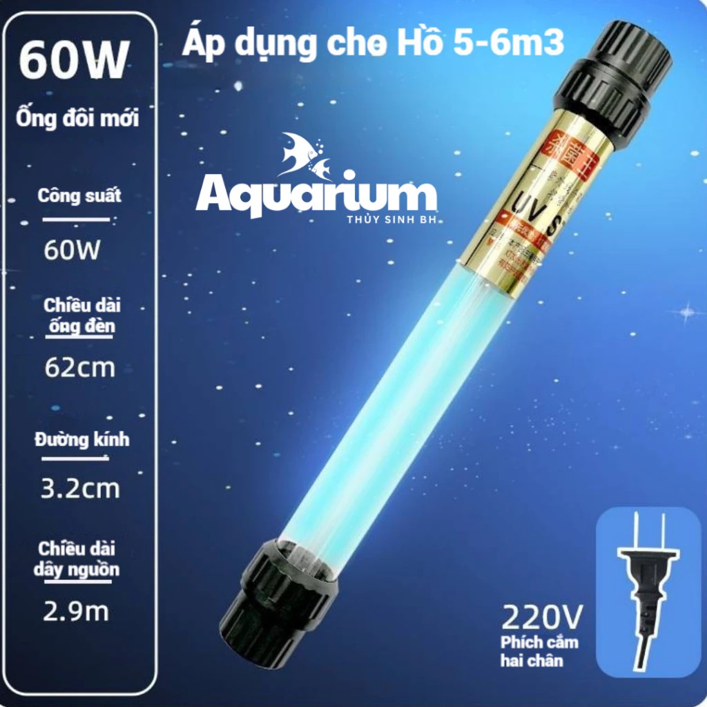 Đèn UV King Diệt Khuẩn Hồ Cá Koi, Thủy Sinh 20W, 30W, 40W, 60W, 100W – Xóa Tan Nước Xanh Rêu