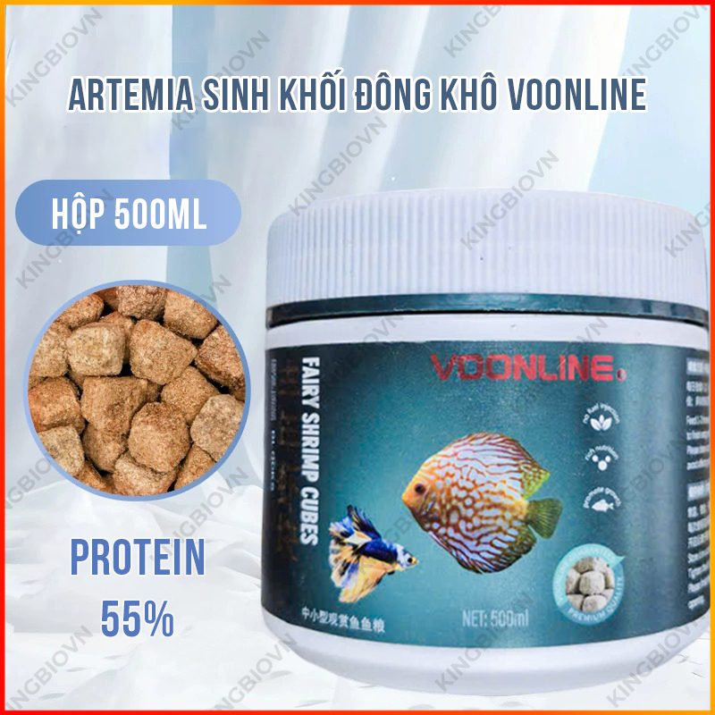 [Hộp 500ml] Trùng chỉ đông khô Voonline Tubificidae - thức ăn cho cá cảnh