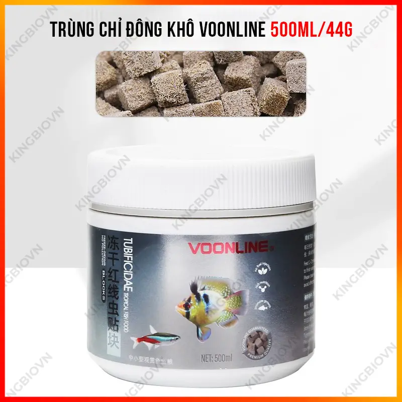 [Hộp 500ml] Trùng chỉ đông khô Voonline Tubificidae - thức ăn cho cá cảnh