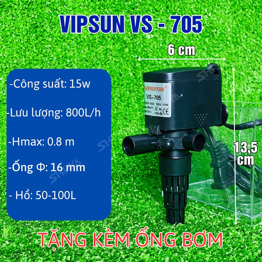 Máy bơm lọc nước hồ cá cảnh 25W VIPSUN VS-1680 bơm chìm VS1680